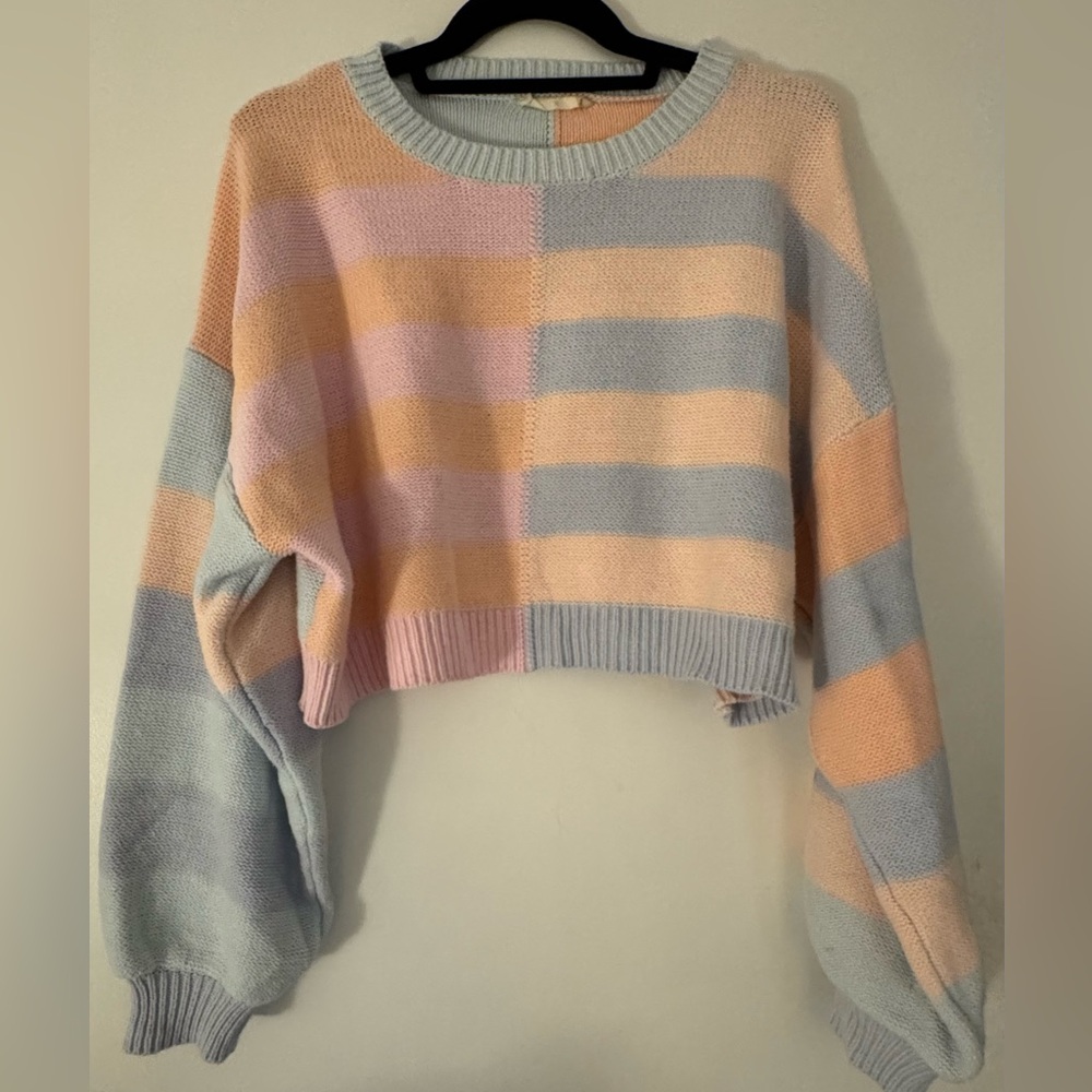 Altar'd State Pastel Striped Sweater